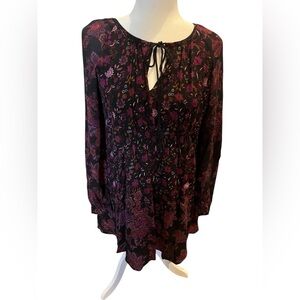 Free People Floral Mini Dress - Black and Purple. NWT XS